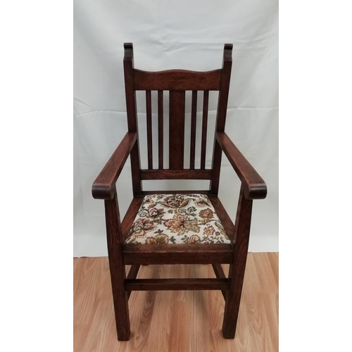144 - Child's Oak Chair with Large Teddy