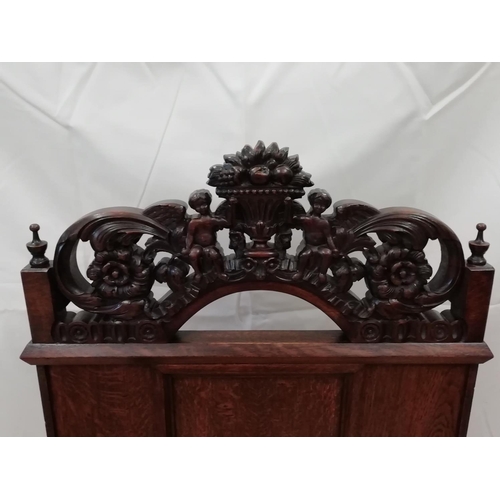 146 - Ornate Carved Oak Firescreen. This Item is Collection Only.