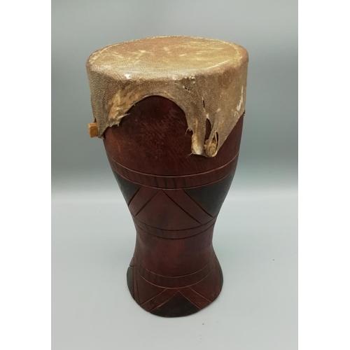 153 - African Wood/Skin Drum