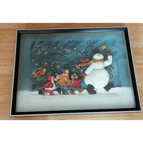 457 - 3D Oil Painted Christmas Scene Boxed