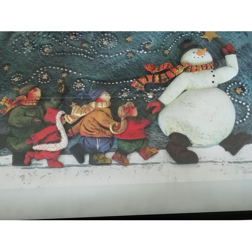 457 - 3D Oil Painted Christmas Scene Boxed