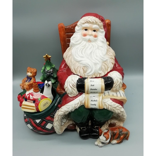 456A - Waterford Holiday HeirloomsLimited Edition Santa in Rocking Chair Cookie Jar 1048/2000- Boxed