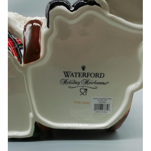 456A - Waterford Holiday HeirloomsLimited Edition Santa in Rocking Chair Cookie Jar 1048/2000- Boxed