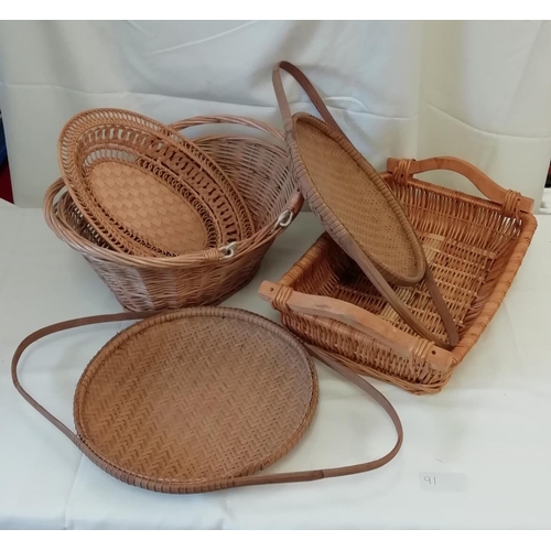 91 - Collection of Wicker Baskets (5)