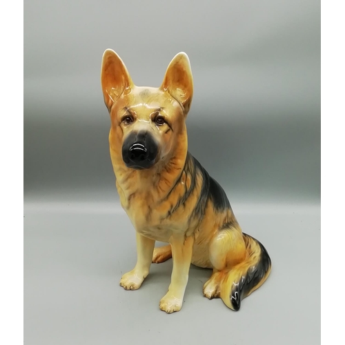 254 - Beswick Fireside Alsatian/German Shepherd Dog. 36cm High