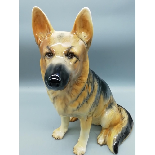 254 - Beswick Fireside Alsatian/German Shepherd Dog. 36cm High