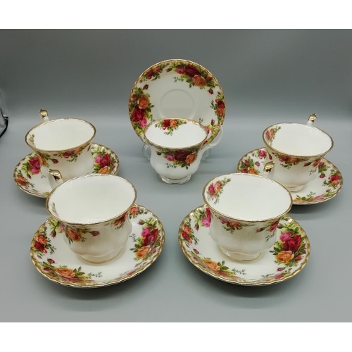 612 - Royal Albert Cups and Saucers in the 'Old Country Roses' Pattern (5) Seconds Quality