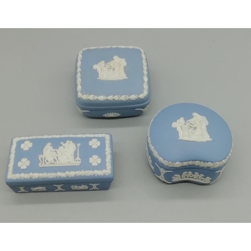 51 - Wedgwood Blue Jasper Trinket Boxes (3)