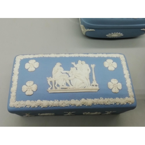 51 - Wedgwood Blue Jasper Trinket Boxes (3)