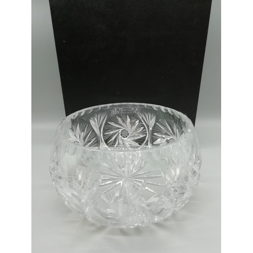 65 - Heavy Cut Glass Bowls (2) plus Vase