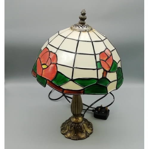 126 - Tiffany Style Lamp with Plastic Shade