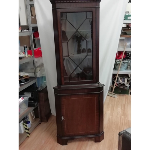 337 - Mahogany Corner Cabinet. This Lot is Collection Only