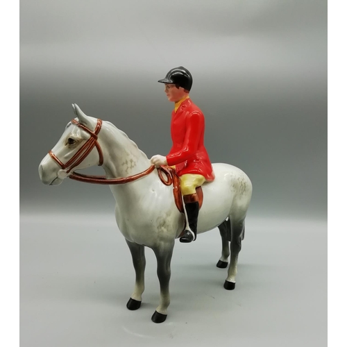 117 - Rare Beswick Huntsman on Grey Horse