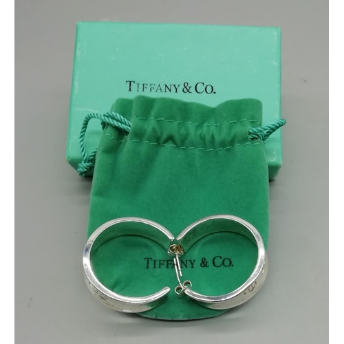 333 - Presented as Genuine Tiffany & Co 1997 Sterling Silver Hoop Earrings 925