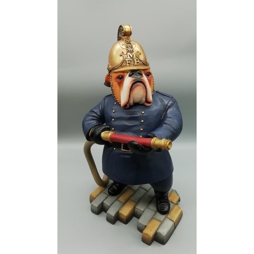 261 - Robert Harrop Doggie People Limited Edition 3/750 Large 37cm Model 'Bulldog Fireman' DPB11 - Boxed