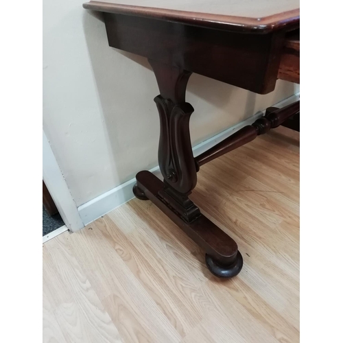 277 - Bun Foot and Stretcher Hall Table with Drawer. 104cm x 60cm x 76cm high. This Lot is Collection Only... 