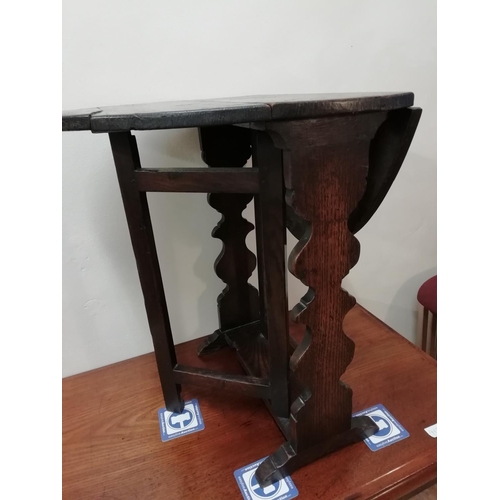 279 - Drop Leaf Rustic Table. 66cm high, 53cm deep, 75cm when open. When closed 28cm. This Lot is Collecti... 