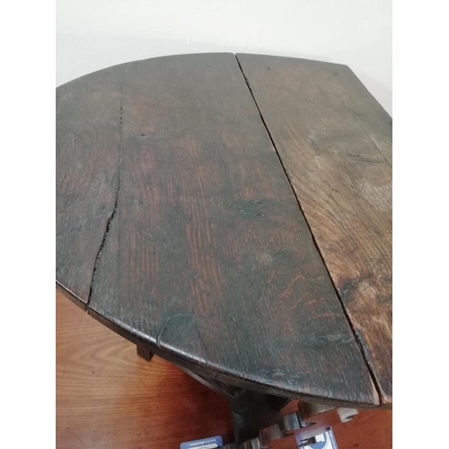 279 - Drop Leaf Rustic Table. 66cm high, 53cm deep, 75cm when open. When closed 28cm. This Lot is Collecti... 