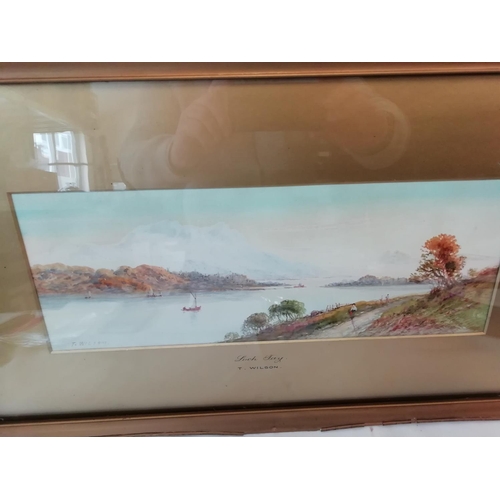 82 - Framed and Glazed Early 20th Century Watercolour of Loch Tay by T Wilson. 60cm x 35cm