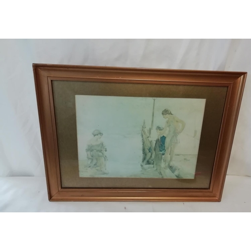 274 - Framed and Glazed Print 'An August Morning' by Sir William Russell Flint. 52cm x 38cm