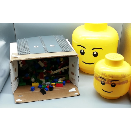 303 - Box of Lego plus Lego Storage Heads