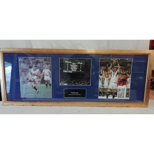 306 - Framed and Glazed 'England, Rugby World Cup Winners 2003'