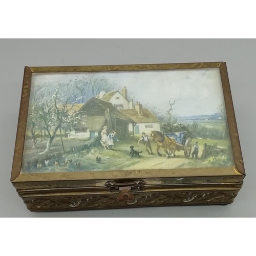 295 - Hinged Lid Trinket Box with English Coins 1861-1967