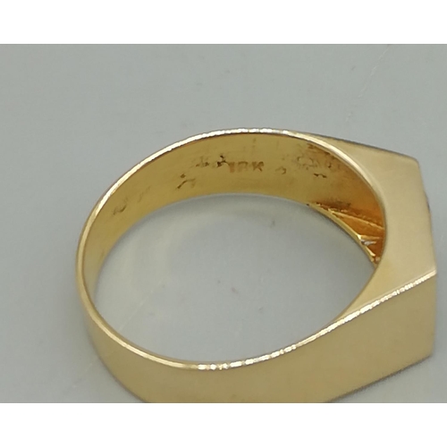 225 - 18ct Gold and Diamond Ring. Size T. 5.55 Grams (Scrap at Time of Photo £167)