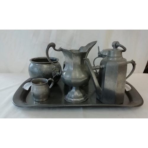 241 - Heavy Pewter Tray and Mixed Collection of Items