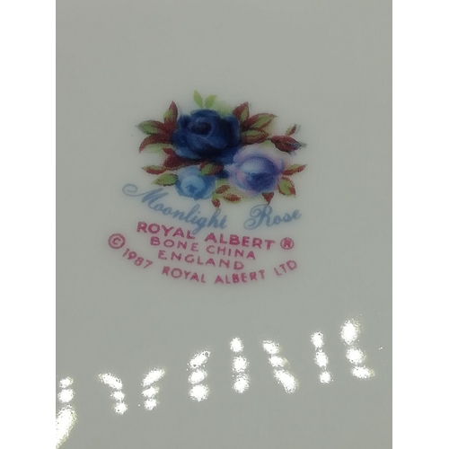 1 - Royal Albert 26.5cm Sandwich Plates in the 'Moonlight Rose' Pattern (2) 1st Quality