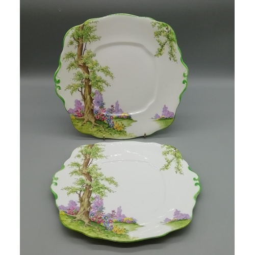 247 - Royal Albert Bread and Butter Plates in the 'Greenwood Tree' Pattern