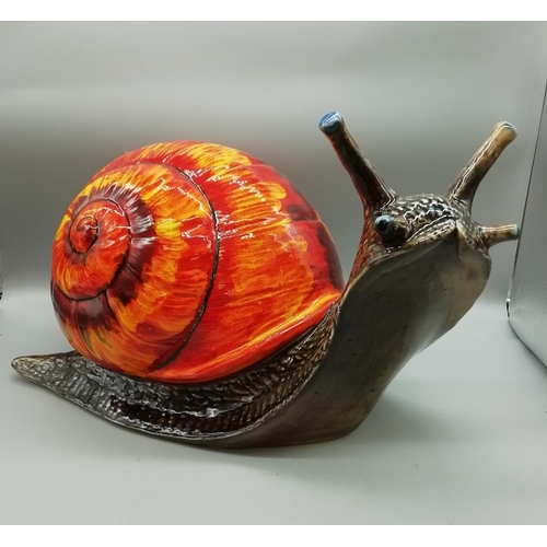 105A - A Unique Chance to Own an Anita Harris Family of Snails starting with Large Daddy Snail. 30cms High ... 