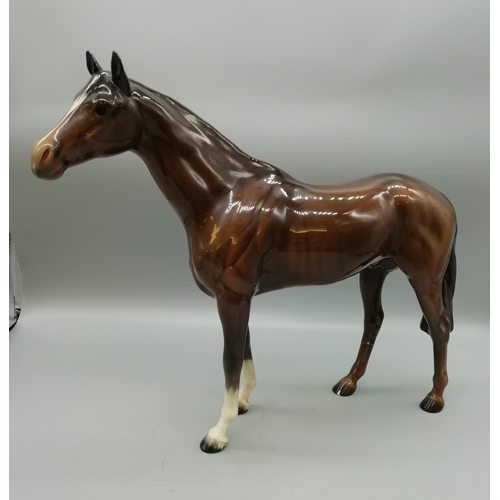 358 - Beswick Large Brown Racehorse. Leg A/F