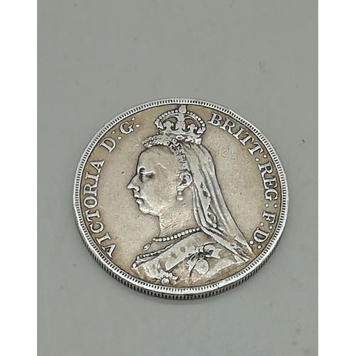 383 - Victorian Silver Crown c1889 28 Grams