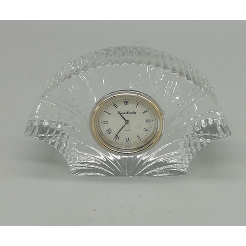 111 - Royal Brierley Cut Glass Mantle Clock W/O