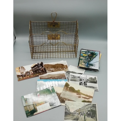 115 - Old Letter Rack and Postcards