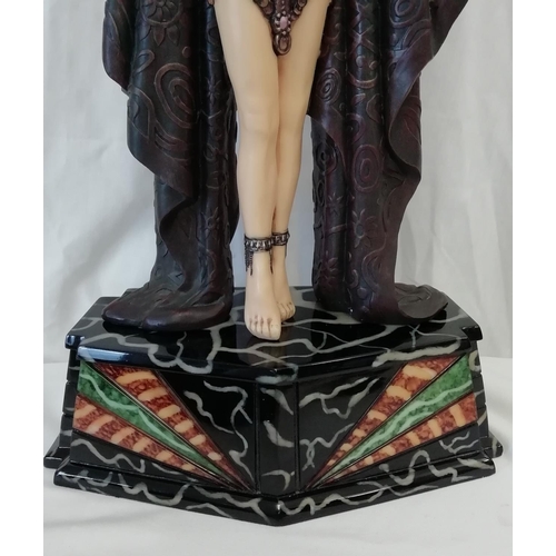 150A - Vereonise Resin Figure of a Dancing Lady on a Marble Plinth, 53cm high.