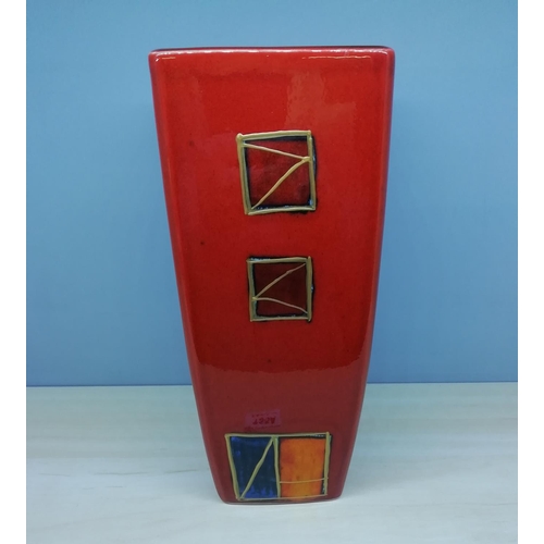 155A - Anita Harris Large 25cm High Square Abstract Vase