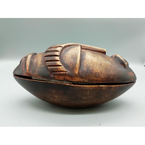 193 - Wooden African Face Trinket Box