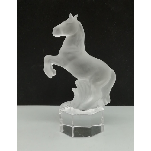 223 - Goebel Glass 13cm Rearing Horse Paperweight