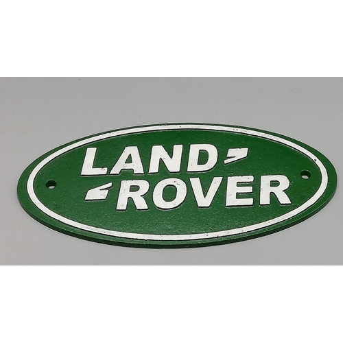 239 - Cast Iron Land Rover Sign 35cm x 18cm