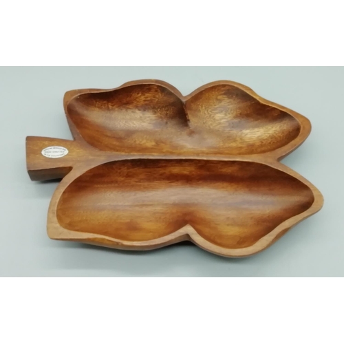 245 - Genuine Monkey Pod Handcrafted Leaf Bowl