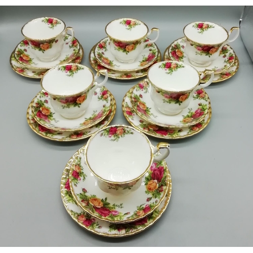 51 - Royal Albert Trios in the 'Old Country Roses' Pattern (6) 2nds Quality.