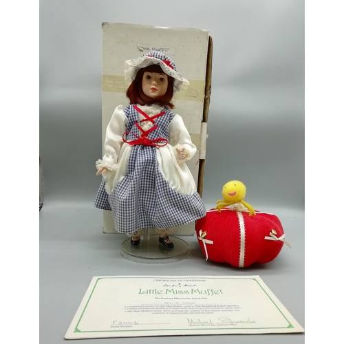 596 - Danbury Mint 'Little Miss Muffet' 29cm Doll - with Certificate.