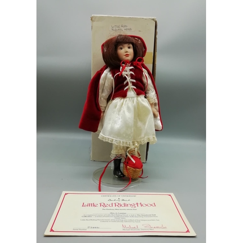 597 - Danbury Mint 'Little Red Riding Hood' 29cm Doll - with Certificate.