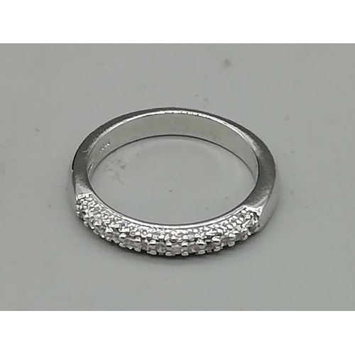 602 - Silver and CZ Ring. Marked 925