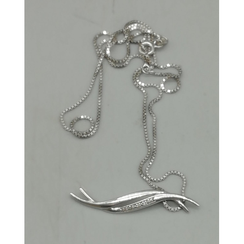 605 - 'Hot Diamonds' Silver and Diamond Pendant and Chain. Marked 925, in Original Box