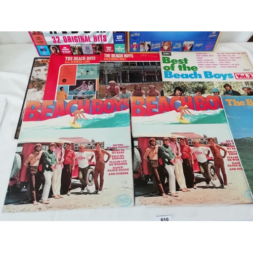610 - Collection of LP Records to include Beach Boys, Hits 1 & 2, plus others