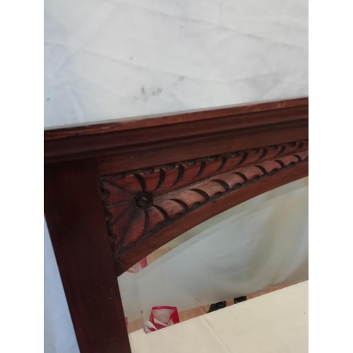612 - Oak Framed Bevel Edged Mirror. 68cm x 62cm. This Lot is Collection Only