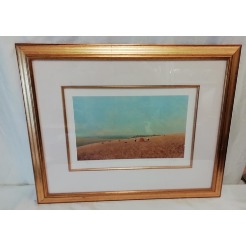 620 - Framed and Glazed Limited Edition Print No 136/600 'Haymaking' signed L Coulson. 63cm x 49cm. This L... 